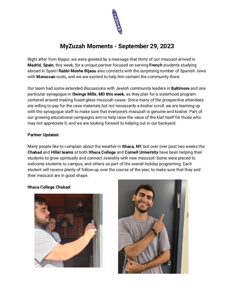 thumbnail of MyZuzah Moments – September 29, 2023